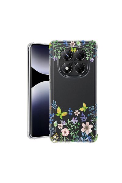 bestcase ® Anit Shock Case For Xiaomi Redmi Note 14 Pro 4G, Butterfly Flowers, 1997764 AS 95
