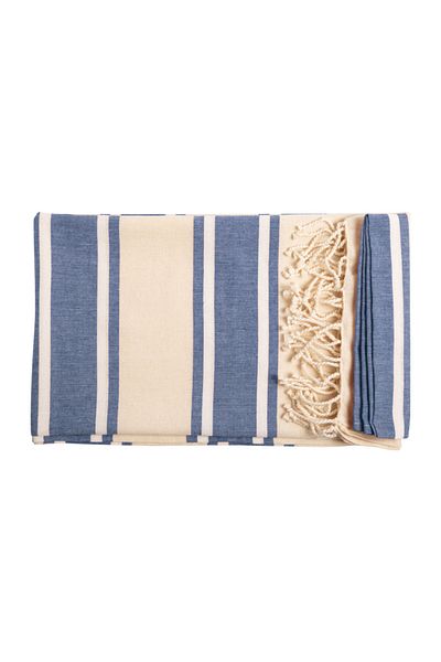 Natural Beach towel albastru, cotton