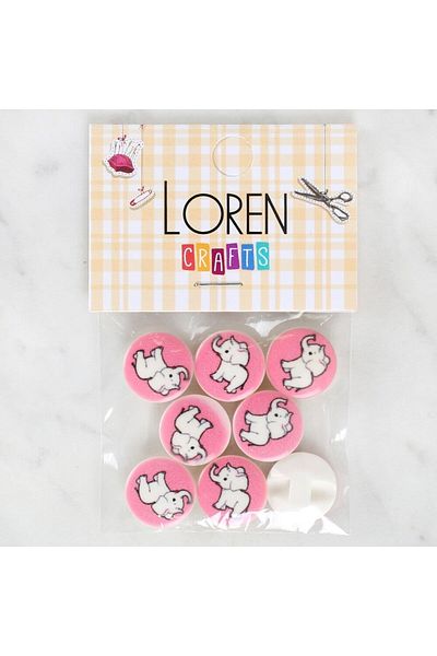 MBB ETİCARET Loren Crafts 8-Piece Elephant Button - 1041