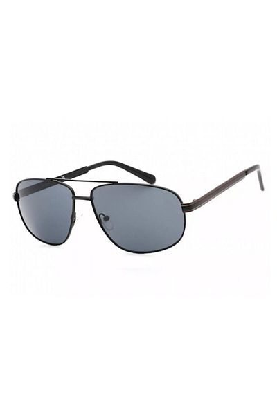 Guess , Aviator Sunglasses with Metal Frame, Dark Brown, 60-14-140