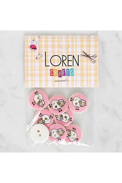 MBB ETİCARET Loren Crafts 8-Pack Sheep Button - 1169