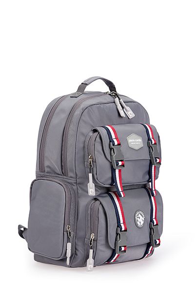 Pierre Cardin 07pc1004 Unisex Πολλαπλών Ματιών Σχολικό και καθημερινό σακίδιο πλάτης Γκρι