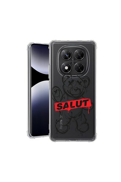 bestcase ® Anit Shock Case For Xiaomi Redmi Note 14 Pro 4G, Teddy Bear Salut, 1997764 AS 1548