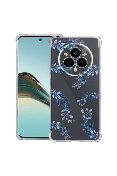 bestcase ® Anit Shock Case For Realme 14 Pro Plus, Blue Flowers, 1997763 AS 116