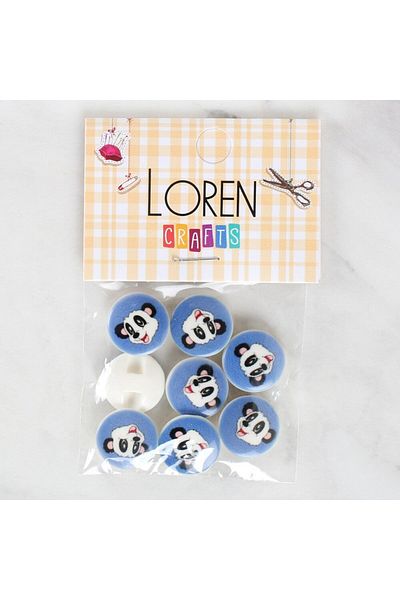 MBB ETİCARET Loren Crafts 8-Piece Panda Button - 1056