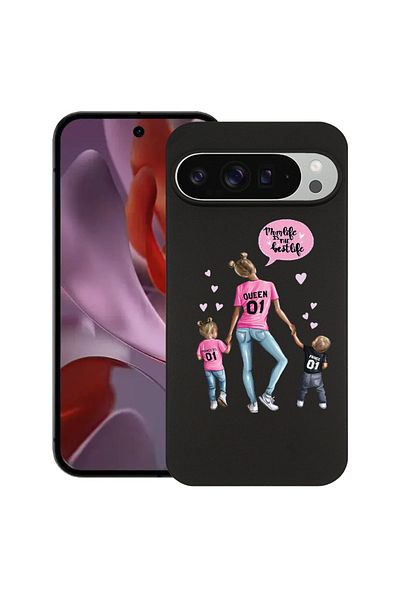 bestcase ® Slim Silicon Case For Google Pixel 10 Pro XL, Mom Life Boy And Girl, 2036426 B 557