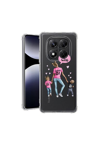 bestcase ® Anit Shock Case For Xiaomi Redmi Note 14 Pro 4G, Mom Life Boy And Girl, 1997764 AS 557