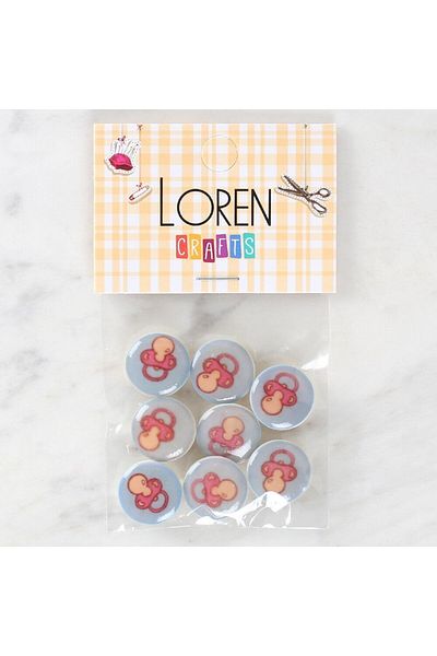 MBB ETİCARET Loren Crafts 8-Pack Pacifier Buttons - 1013