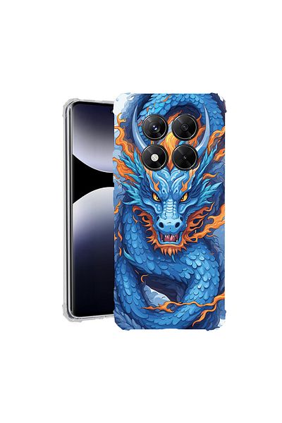 bestcase ® Anit Shock Case For Xiaomi Redmi Note 14 Pro 4G, Blue Dragon, 1997764 AS 1408