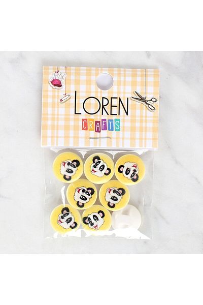 MBB ETİCARET Loren Crafts 8-Piece Panda Button - 1060