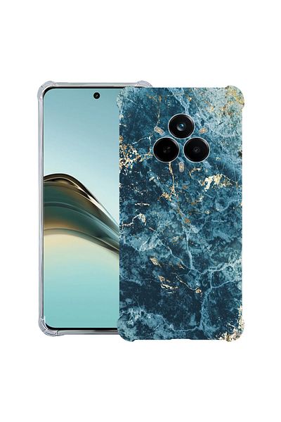bestcase ® Anit Shock Case For Realme 14 Pro Plus, Marble - Green And Gold, 1997763 AS 885
