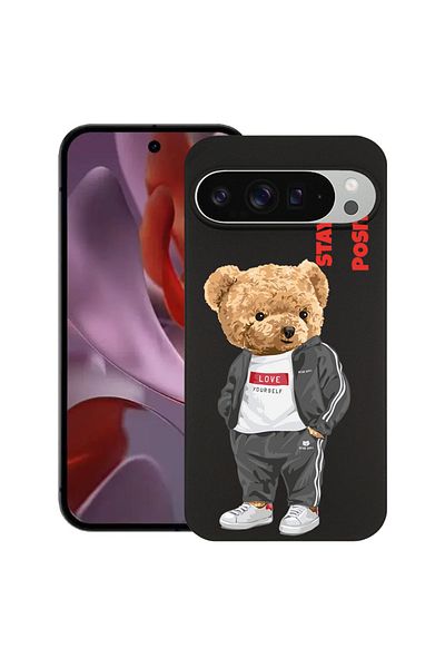 bestcase ® Slim Silicon Case For Google Pixel 10 Pro XL, Stay Positive - Teddy Bear, 2036426 B 926