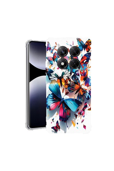 bestcase ® Anit Shock Case For Xiaomi Redmi Note 14 Pro 4G, Colorful Butterflies, 1997764 AS 1226