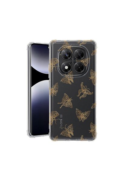 bestcase ® Anit Shock Case For Xiaomi Redmi Note 14 Pro 4G, Gold Butterfly, 1997764 AS 919