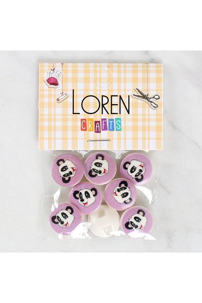 MBB ETİCARET Loren Crafts 8-Piece Panda Button - 1055
