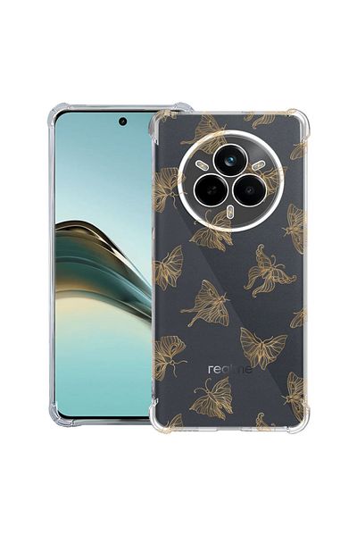 bestcase ® Anit Shock Case For Realme 14 Pro Plus, Gold Butterfly, 1997763 AS 919