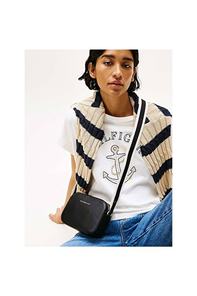 Tommy Hilfiger TH LOGOTAPE KAMERA-TASCHE Damen Schwarze Tasche AW0AW17450BDS