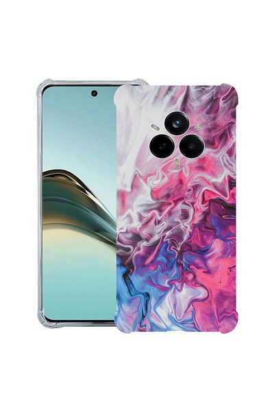 bestcase ® Anit Shock Case For Realme 14 Pro Plus, Marble Pink and Blue, 1997763 AS 891
