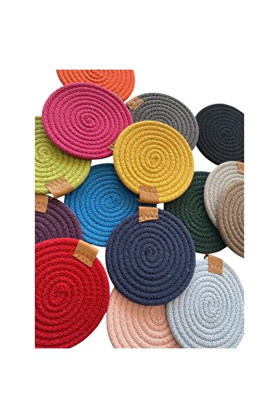 HHKARTS Jute Cup Mug Coaster Purple 13cm 8Pcs