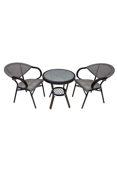 rexa Table and 2 Chairs Set for Outdoor and Gardens 75 x 70 x 70cm