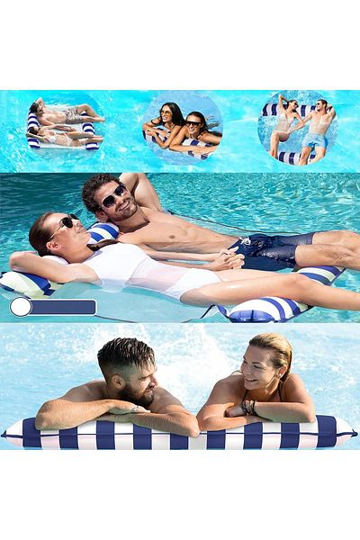 COOYA Pool Hammock,Foldable Inflatable Swimming Floating Lounger With Pump for 2 Adults