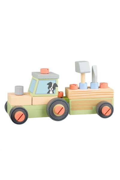 Orange Tree Toys Tractor din lemn de asamblat, Orange Tree Toys