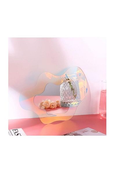 COOYA Tabletop Acrylic Mirrors,Frameless Irregular Wavy for Living Room Bedroom and Home Decor Mirror