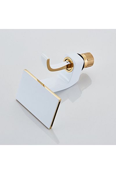 Adsinio Bathroom sink faucet, Adsinio, Copper body, Manual water temperature adjustment, White-Gold