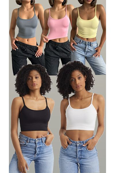 The Base Γυναικείο Crop Top με λουράκι 5 Pack