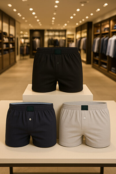 Loule Ανδρικά εσώρουχα πετσέτα μέσης βαμβακερά 3 τεμαχίων Boxer LL.IL0.KE11.001