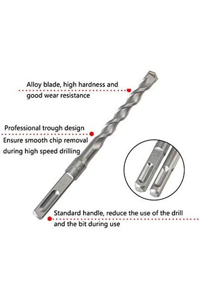 Generic Electric Hammer Drill Bits Square Shank Chrome Steel Masonry Rotary Drill Bit for Drilling in Masonr