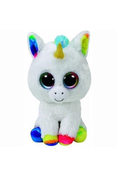 TY Jucarie de plus - Beanie Boos, Unicornul Pixy, 24 cm, alb