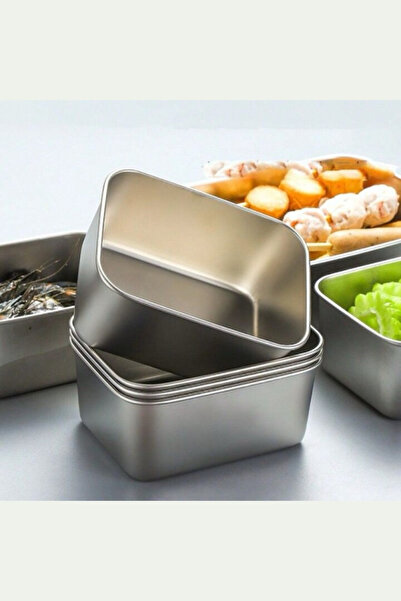 YOMNA 2'li Paslanmaz Çelik Saklama Kabı Paslanmaz Çelik Yemek Hazırlama Kutusu