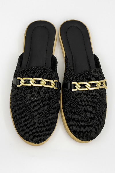 Layber Women's Lace Embroidered Chain Comfortable Dowry House Slippers Outdoor Slippers