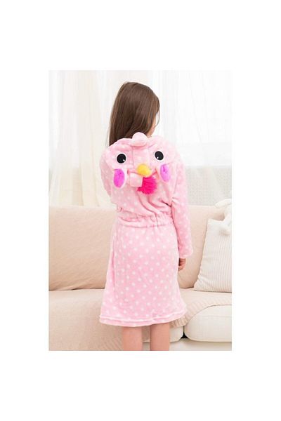 zzz sleep good sleeping !!! Children's bathrobes, Unicorn pattern, pale pink with polka dots