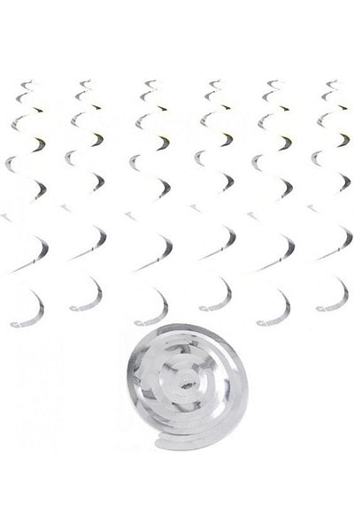 Nuwiq Set of 36 party hanging spirals, multicolor, foil, 70 cm