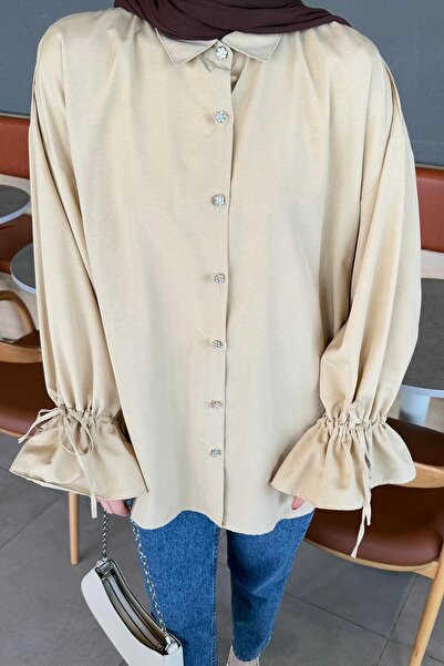 lamelif Arm Tunnel Rope Detailed Shirt Beige