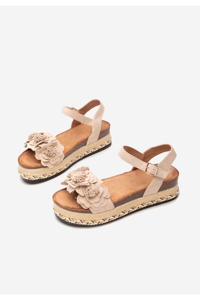 B T Shoes Sopia beige platform sandals