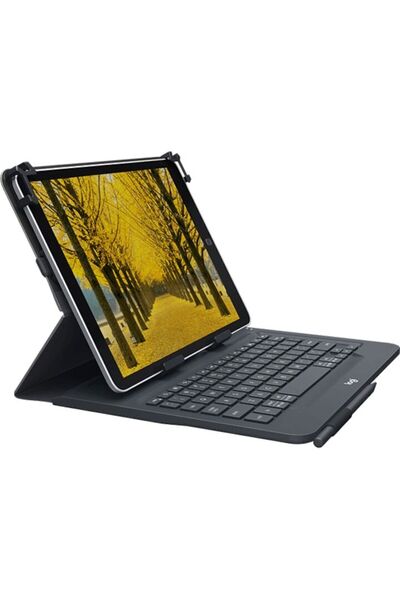 logitech Husă universală cu tastatură Folio pentru tablete de 9-10 inch, SUA, neagră