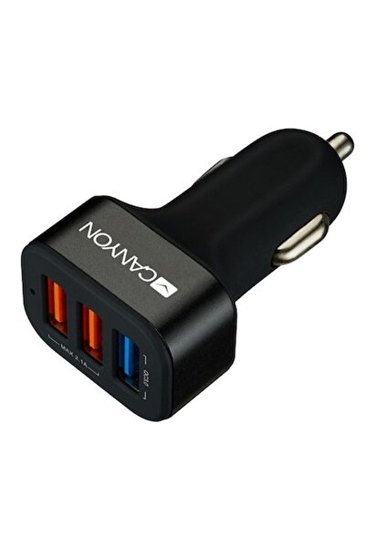 CANYON Încărcător auto CNE-CCA07B, încărcare rapidă 3.0, 3xUSB, negru