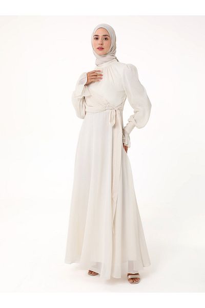 Refka Βραδινό φόρεμα Yoryo Chiffon Hijab - Εκρού - Βραδινό φόρεμα