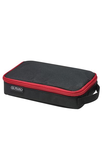Herlitz Necessaire 2 Go, Color Black/Red, Material Fabric, Dimensions 21x13x6 cm