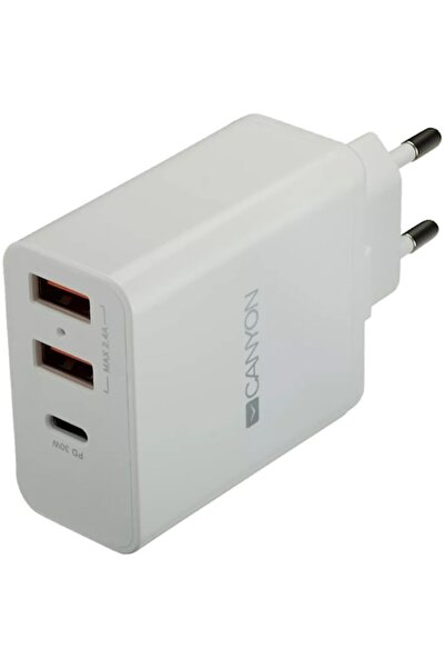 CANYON Φορτιστής δικτύου H-08, γρήγορη φόρτιση 20W, λευκό