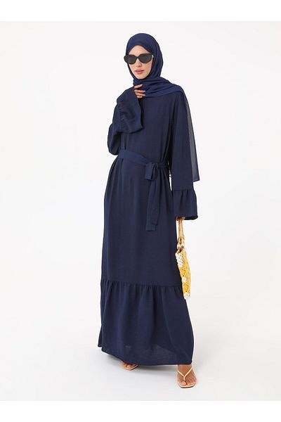 Refka Hijab Dress - Navy Blue -