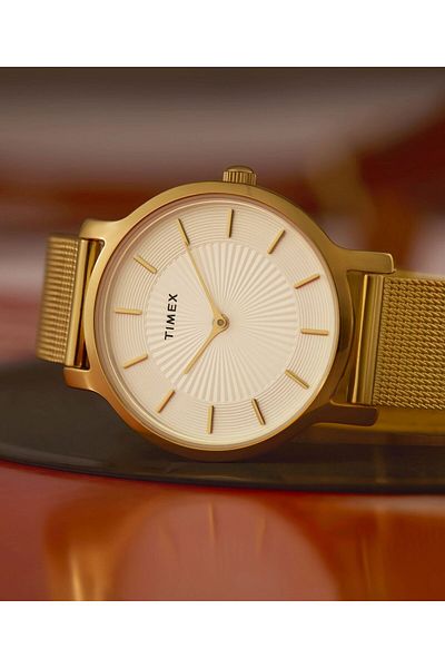 Timex Ceas de damă cu cuarț argintiu Timex-TW2Y10300