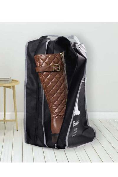 COOYA Portable 2Pack Boots Storage,Tall Boots Storage/Protector Bag for Storage and Travel Dustproof,Black