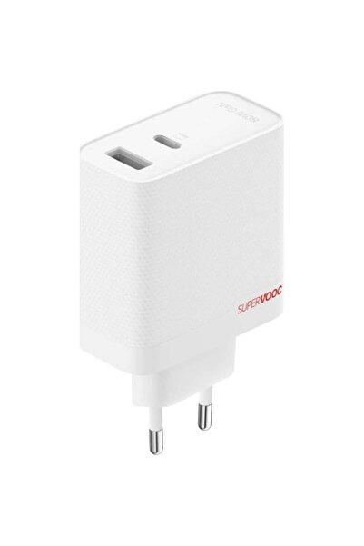 Oneplus SuperVOOC GaN Dual Charger 80W USB-A/USB-C + USB-C Cable 1m White