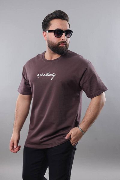 STOCX Men's Oversize T-Shirt – Art Printed on the Back, Excellenty Text Detail