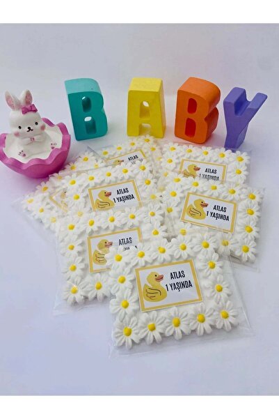 Sarı Papatya Çerçeve Magnet Doğum Günü,1 Yaş,Baby Shower Kutlama Hediyeliği (15 Adet)