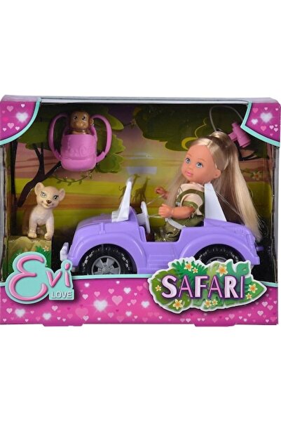 Simba Set papusa Evi si masinuta Safari cu 2 animale
